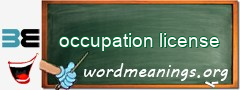 WordMeaning blackboard for occupation license